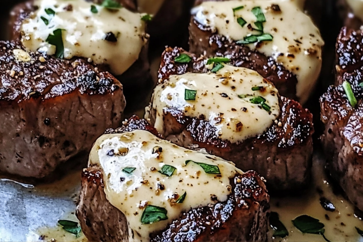 Steak bites with cream sauce Garlic steak recipe Creamy parmesan steak Skillet steak bites Steak in garlic butter Garlic butter beef bites Creamy steak recipe Easy steak dinner Steak with cheese sauce Garlic butter sirloin bites