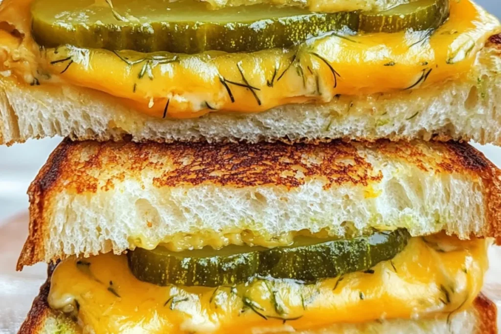pickle grilled cheese sandwich, cheesy pickle sandwich, grilled cheese with pickles, dill pickle melt, tangy grilled cheese, gourmet grilled cheese, pickle and cheese sandwich, toasted cheese with pickles.