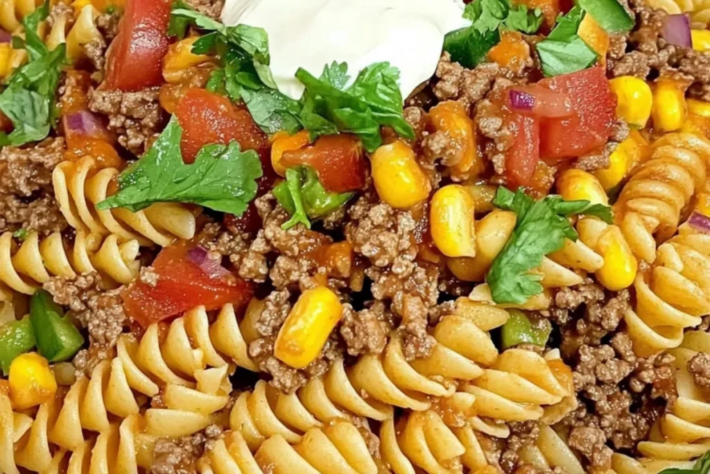 Taco Salad with Pasta Mexican Pasta Salad Easy Taco Salad Pasta Salad with Taco Flavor Taco Inspired Pasta Salad Creamy Taco Pasta Salad