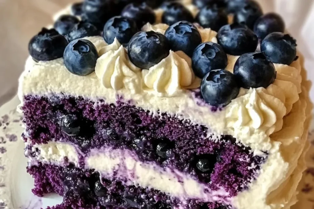 Canadian blueberry cream cake Wild blueberry dessert Blueberry layer cake Creamy blueberry cake Maritime blueberry cake Summer blueberry cake Nova Scotia dessert recipe Fresh blueberry cream cake