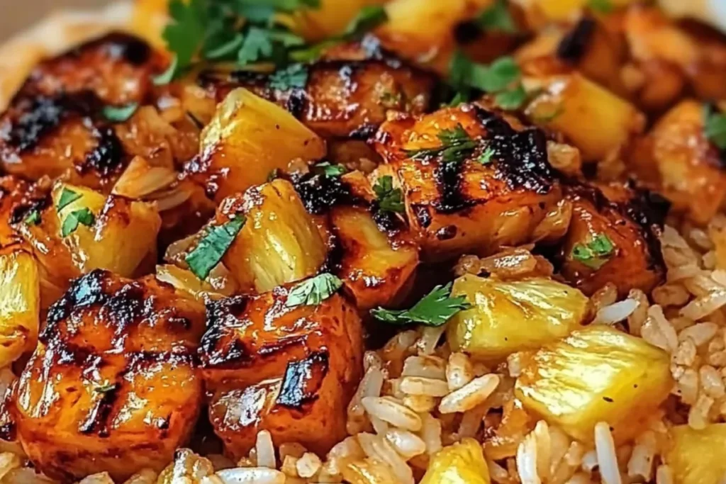 Hawaiian Chicken and Rice Sweet and Savory Chicken Rice Pineapple Chicken Stir Fry Tropical Chicken and Rice Skillet Pineapple Chicken Pineapple Chicken with Rice Chicken and Pineapple Rice Bowl Easy Pineapple Chicken Dinner One-Pan Chicken and Rice with Pineapple Pineapple Teriyaki Chicken Rice