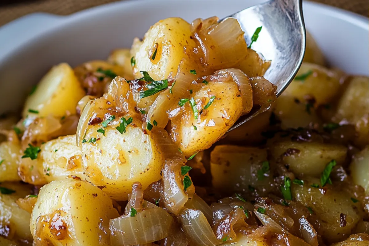 Crockpot Lipton Onion Potatoes Lipton Onion Soup Mix Potatoes Slow Cooker Onion Potatoes Crockpot Onion Potatoes Easy Slow Cooker Potato Side Dish Lipton Soup Mix Potatoes Buttered Onion Potatoes in Crockpot Set and Forget Potatoes Crockpot Potato Side Recipe Slow Cooked Potato Recipe