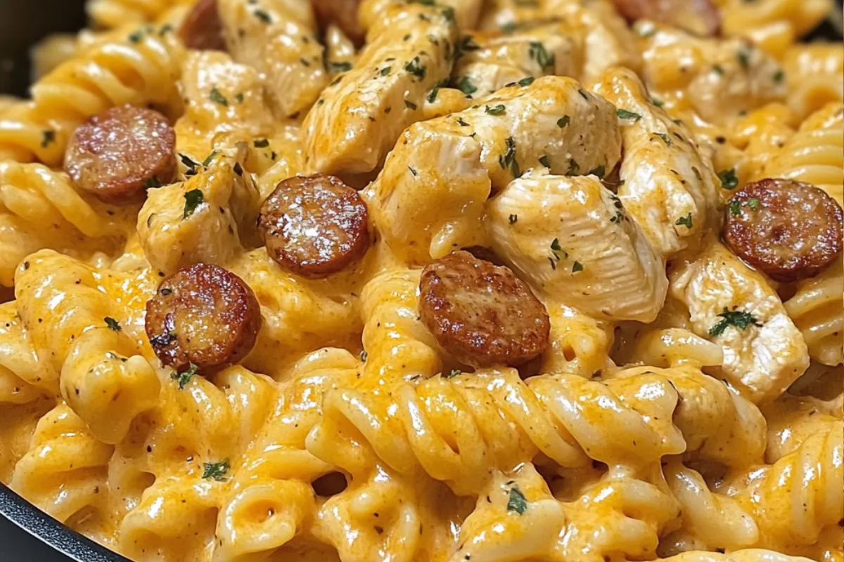 One-pot pasta recipe | Smoky cheddar pasta | Cheddar ranch pasta | Easy chicken sausage pasta | Creamy ranch chicken pasta | One-pot cheesy pasta | Sausage chicken pasta