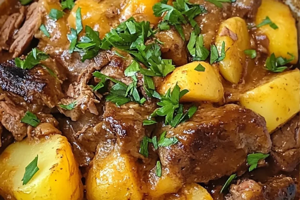 Slow Cooker Steak and Potatoes Cheesy Steak Potato Casserole Loaded Potato and Beef Crockpot Meal Crock Pot Steak Bake Hearty Steak and Potato Casserole Slow Cooked Meat and Potato Dinner Cheesy Crockpot Dinner Idea Beef and Potato Slow Cooker Recipe Comfort Food Steak Casserole