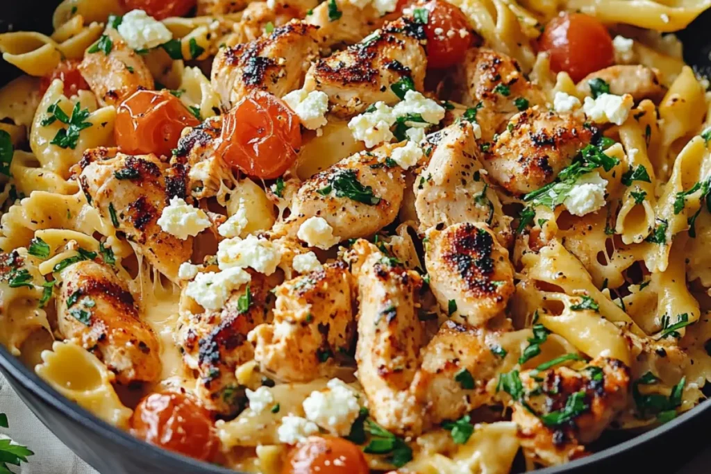 Mediterranean Chicken Feta Pasta