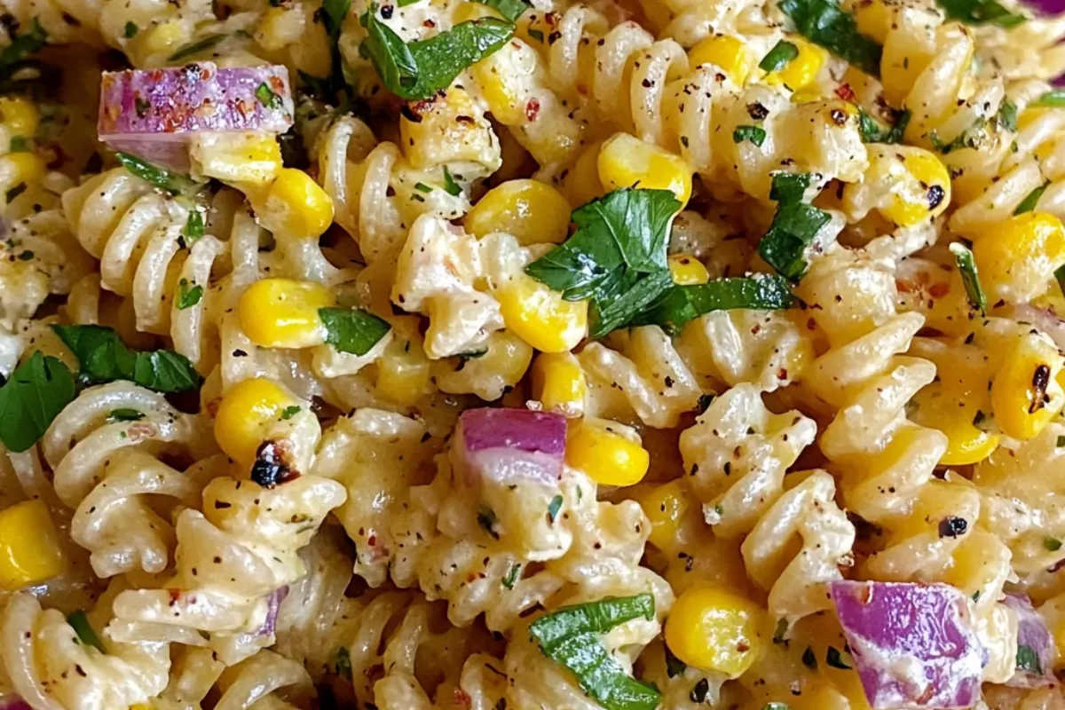 Mexican street corn salad Elote pasta salad Corn and pasta side dish Grilled corn salad with pasta Creamy corn pasta recipe Summer corn pasta salad BBQ pasta side dish Southwest pasta salad