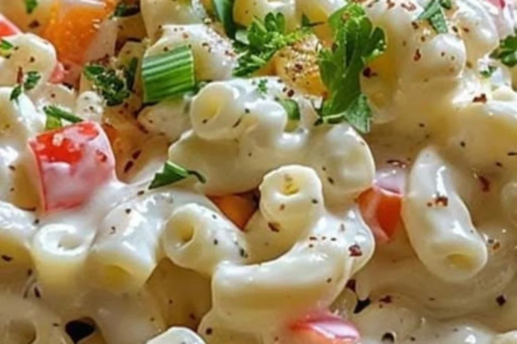 Amish pasta salad Creamy macaroni salad Traditional macaroni salad Old-fashioned macaroni salad Sweet pasta salad Picnic macaroni salad Homemade Amish salad Macaroni side dish Country-style macaroni salad Amish creamy pasta salad