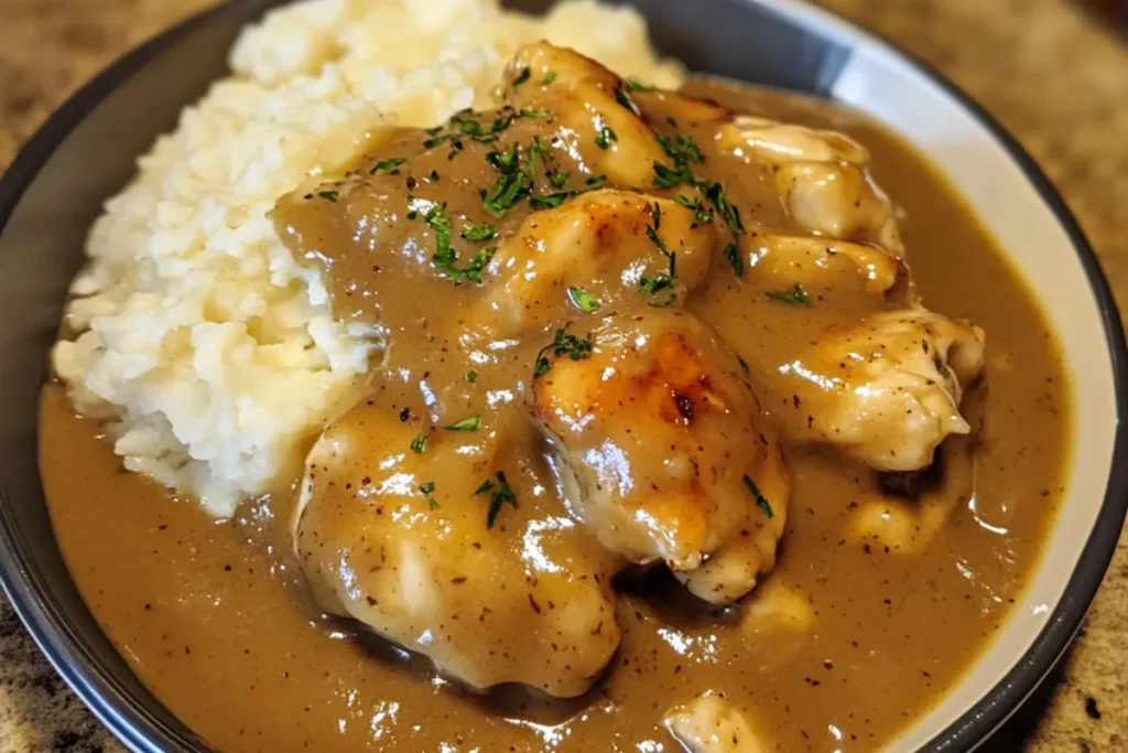 Slow cooker chicken and gravy Chicken and gravy in crockpot Creamy crockpot chicken Crockpot chicken dinner Chicken with gravy slow cooker Chicken in gravy Chicken crockpot recipe Slow cooker comfort food Chicken and gravy meal prep Crockpot shredded chicken and gravy